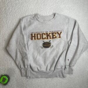 Vintage champion reverse weave U of Minnesota hockey‎ crewneck embroidered S